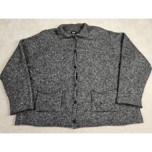 Woman's Eileen Fisher Sz 2X Gray Knit Alpaca Blend Button Front Cardigan Sweater